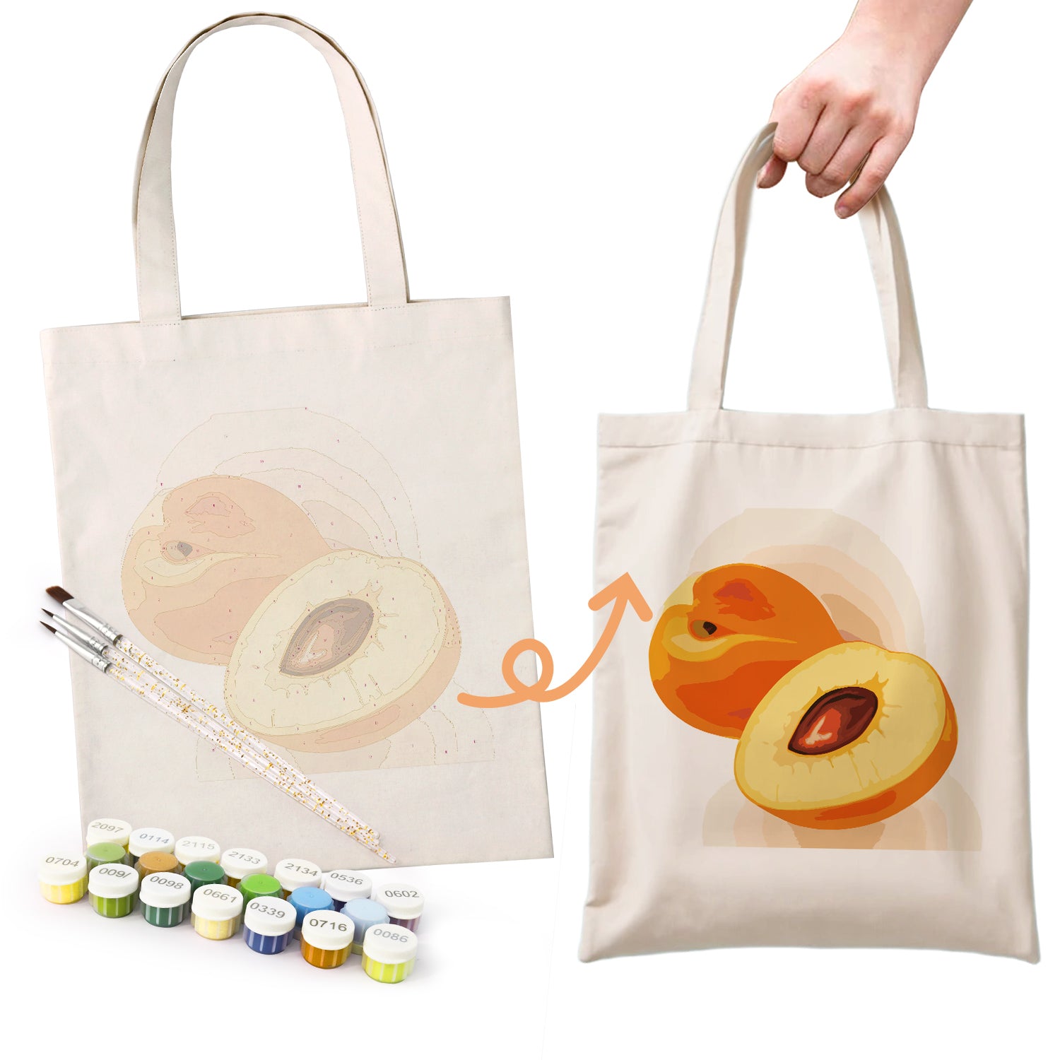 Apricot Glow Carry Bag paint by numbers kit