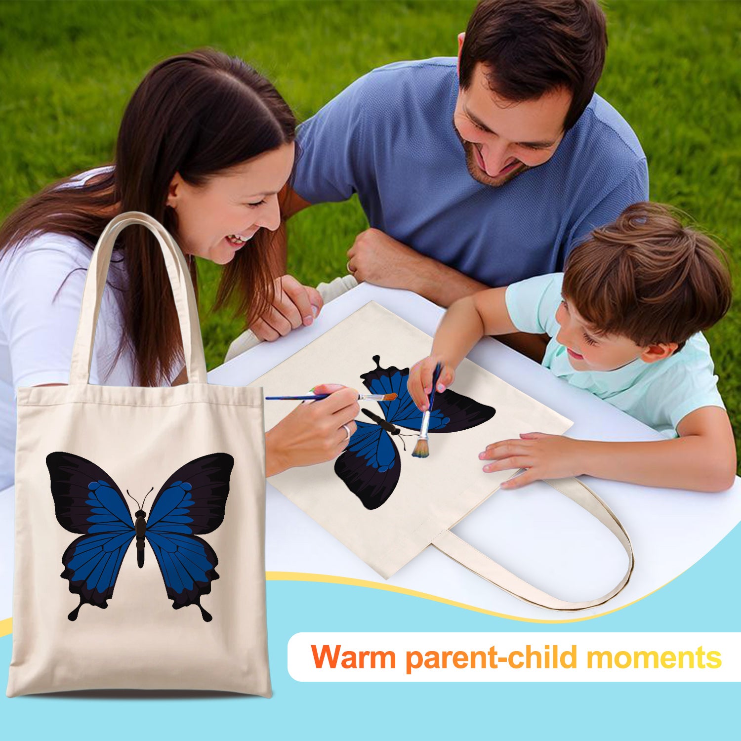 Sapphire Butterfly Carry Bag paint by numbers kit