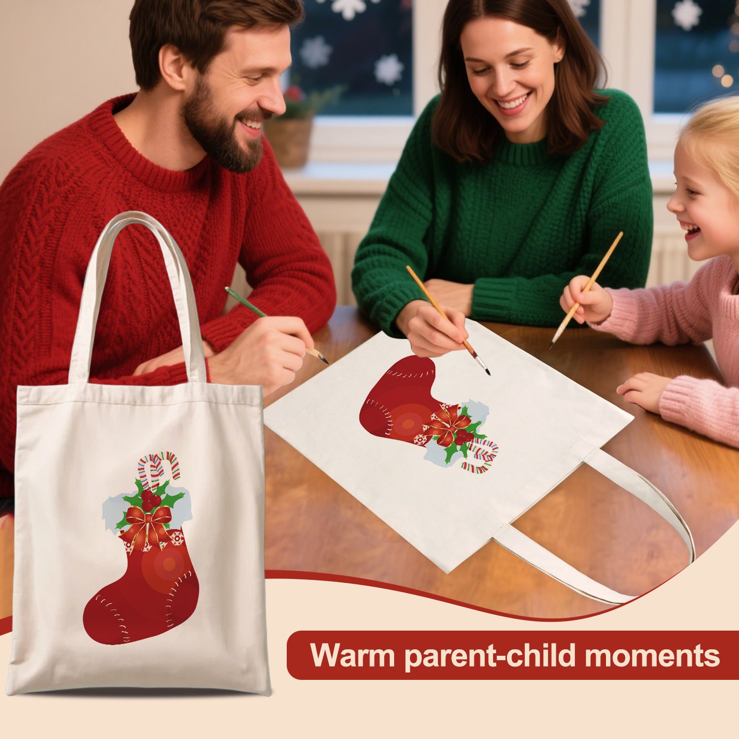 Festive Stocking Carry Bag paint by numbers kit