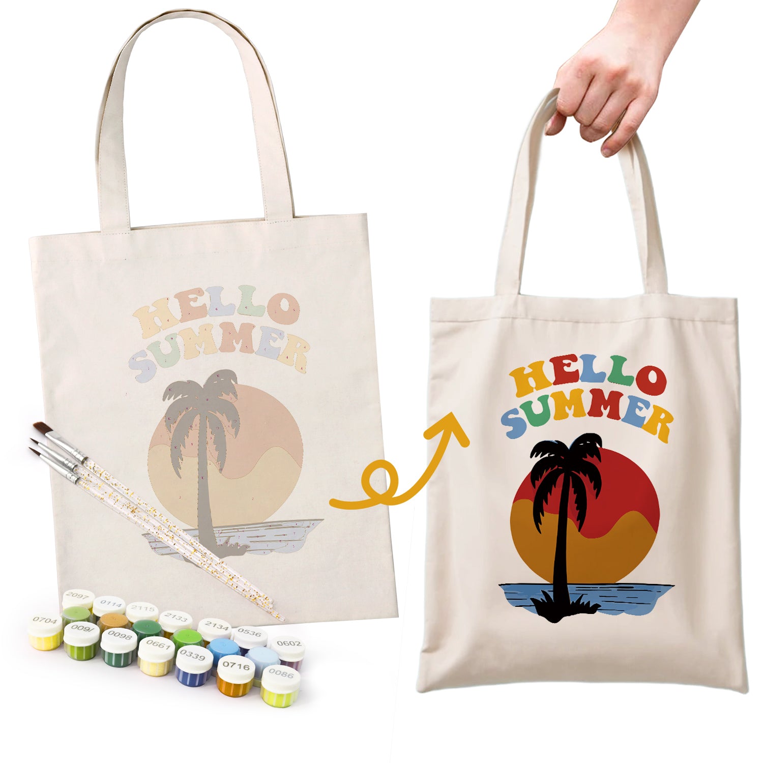 Hello Summer Carry Bag paint by numbers kit
