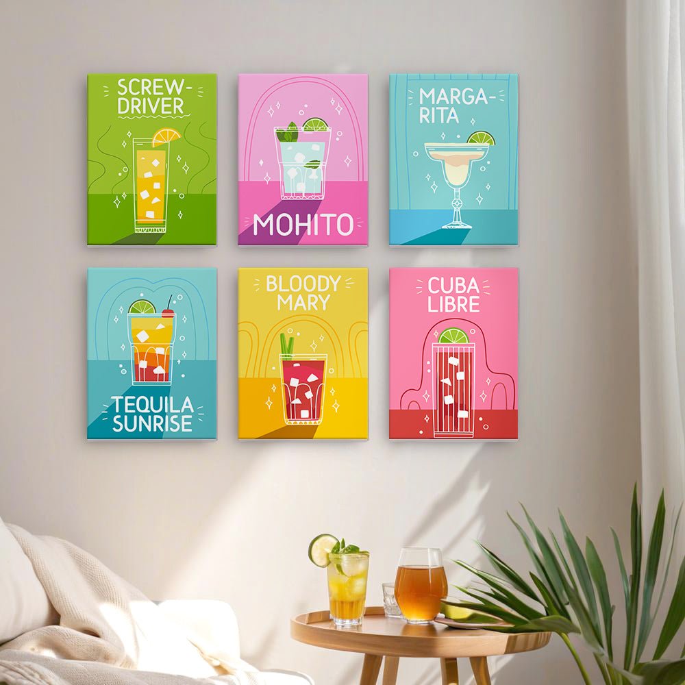 Cocktail Classics - Mini Paint by Numbers Kit (6 Pieces) paint by numbers kit