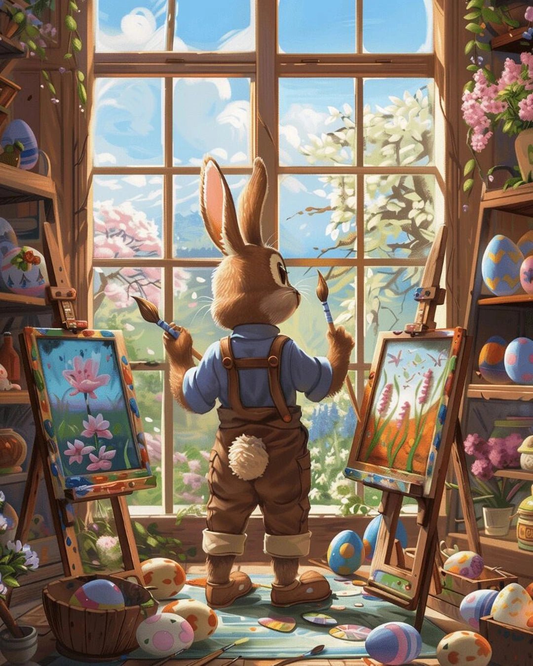 Artist Bunny paint by numbers kit
