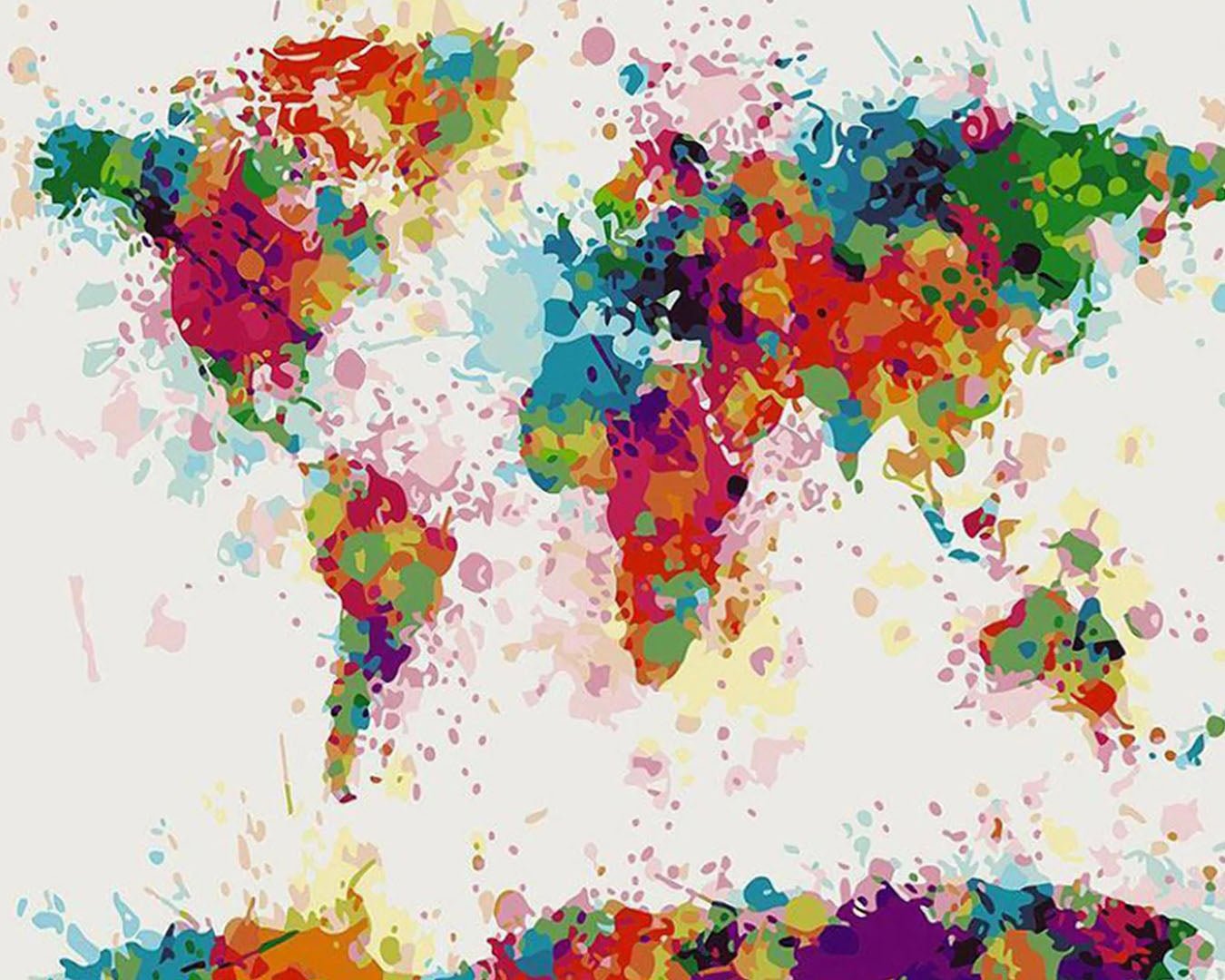 Colorful World Map paint by numbers kit