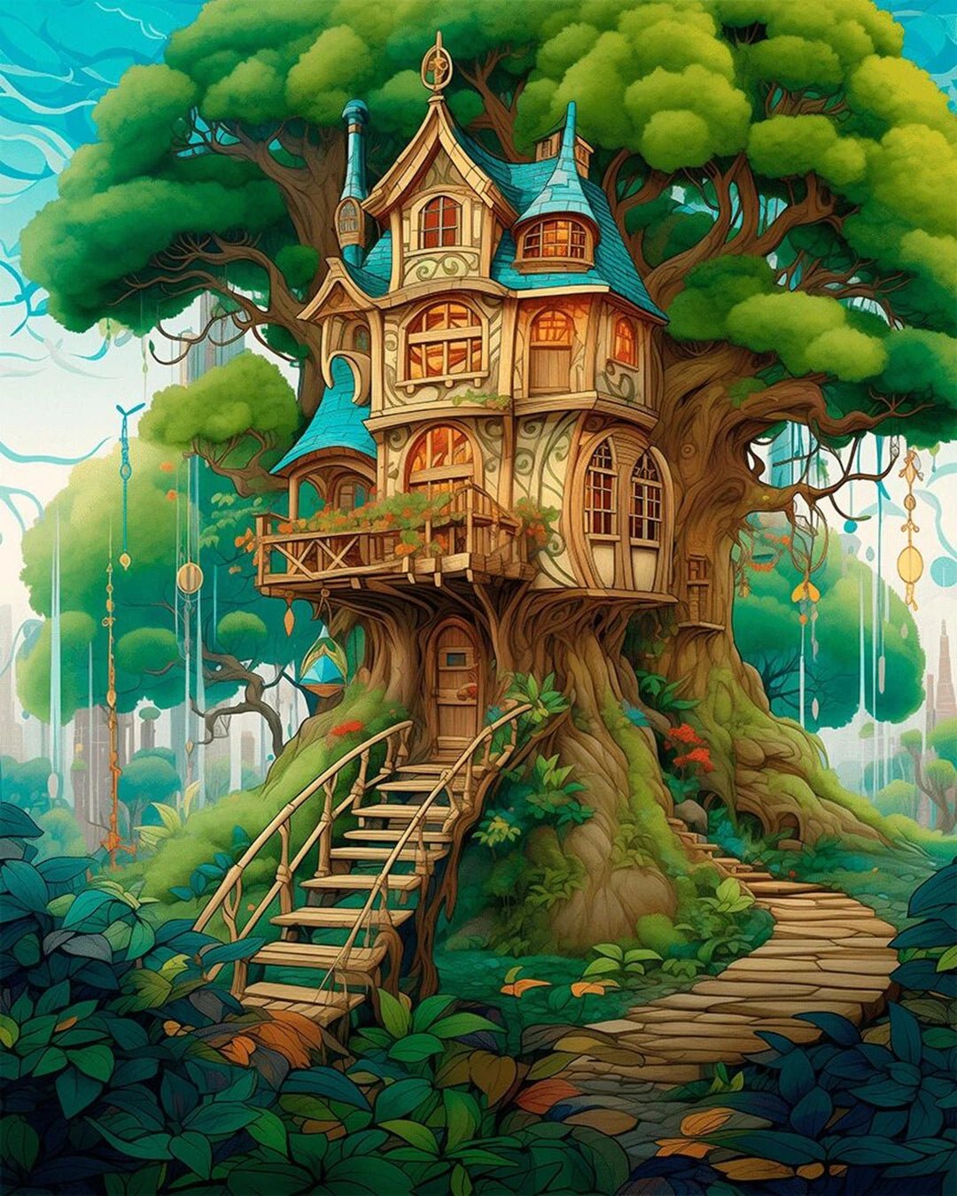 Arboreal Haven paint by numbers kit