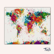 Colorful World Map paint by numbers kit