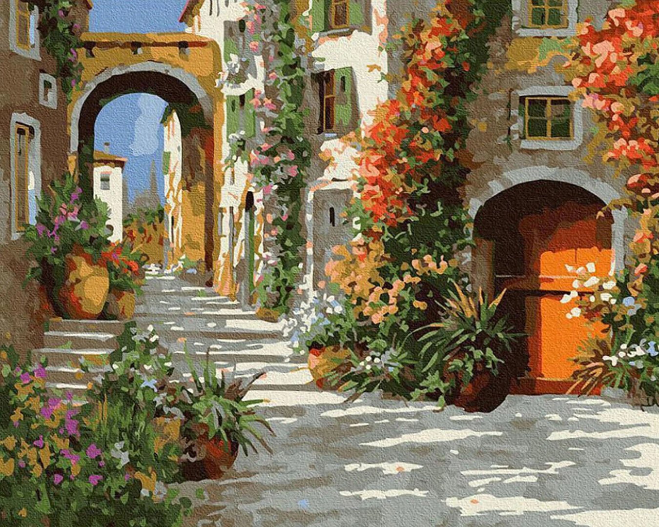The Yard in Flowers paint by numbers kit