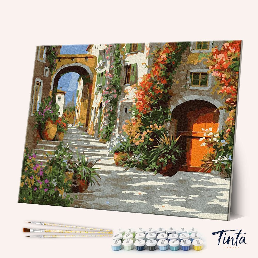 The Yard in Flowers paint by numbers kit