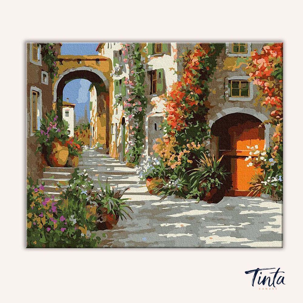 The Yard in Flowers paint by numbers kit