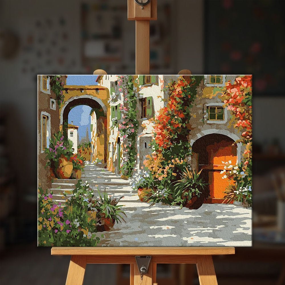 The Yard in Flowers paint by numbers kit