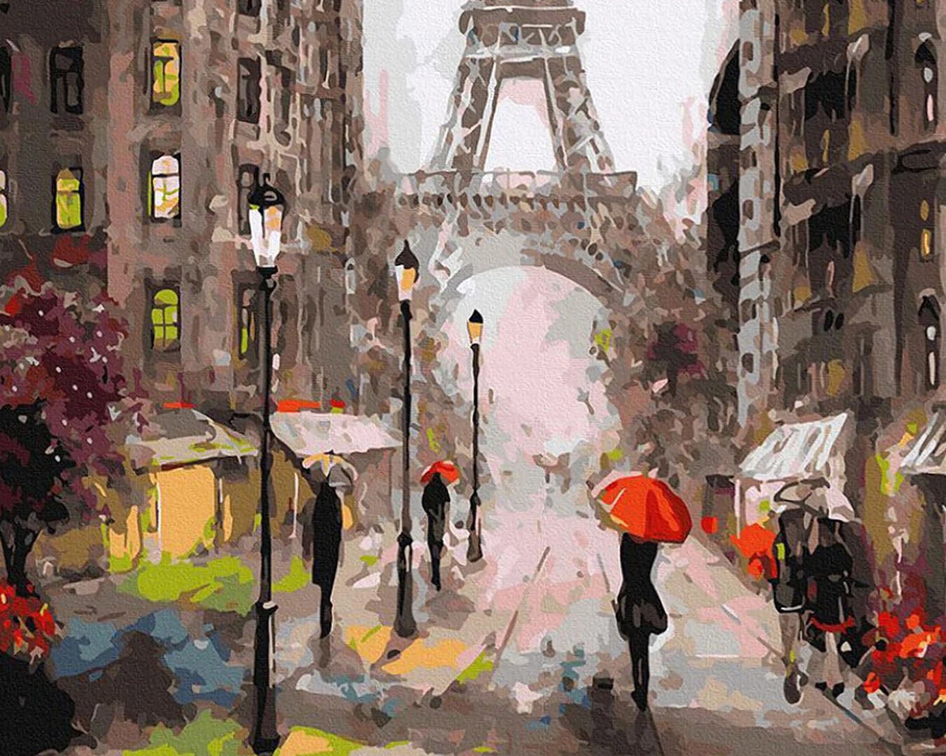 Romance of the Paris Rain paint by numbers kit