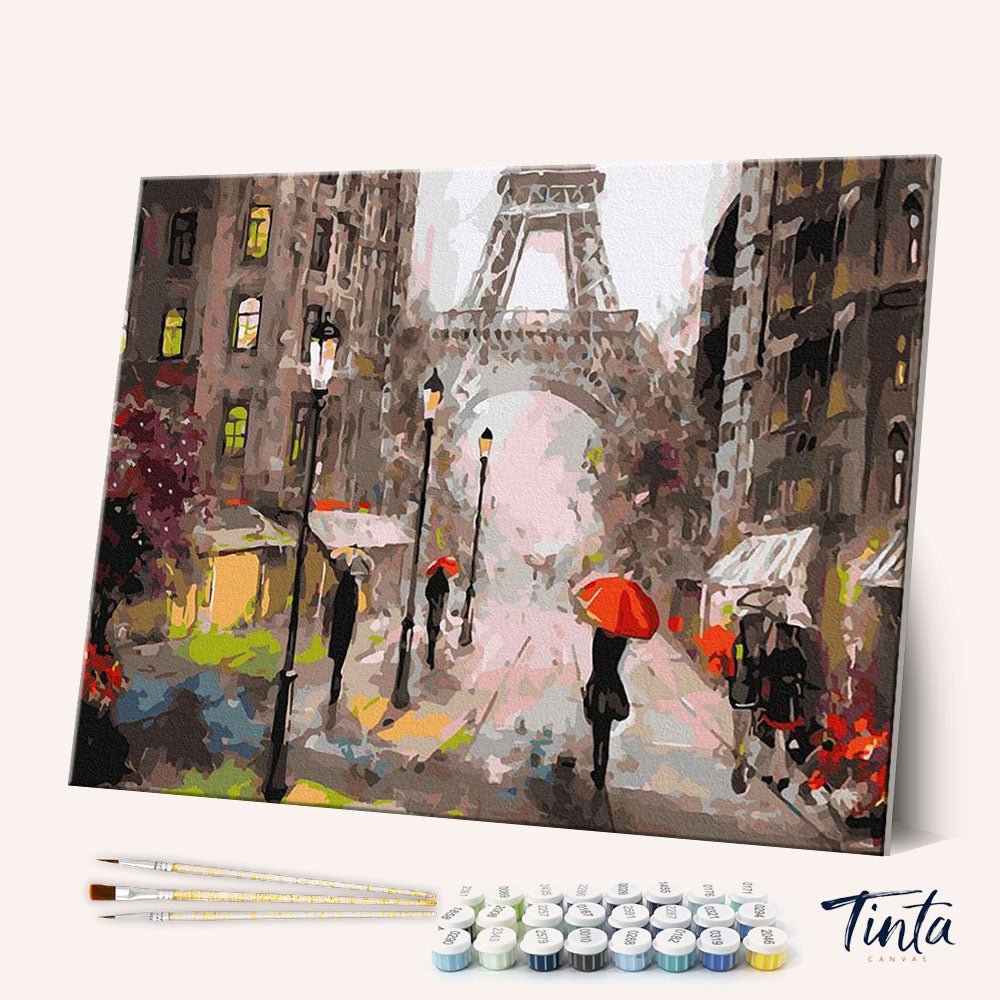 Romance of the Paris Rain paint by numbers kit