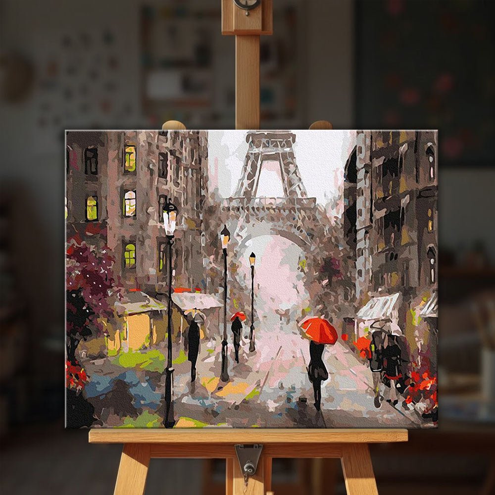 Romance of the Paris Rain paint by numbers kit