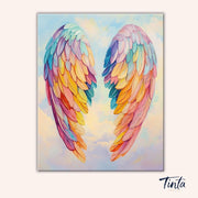 Colorful angel wings paint by numbers kit