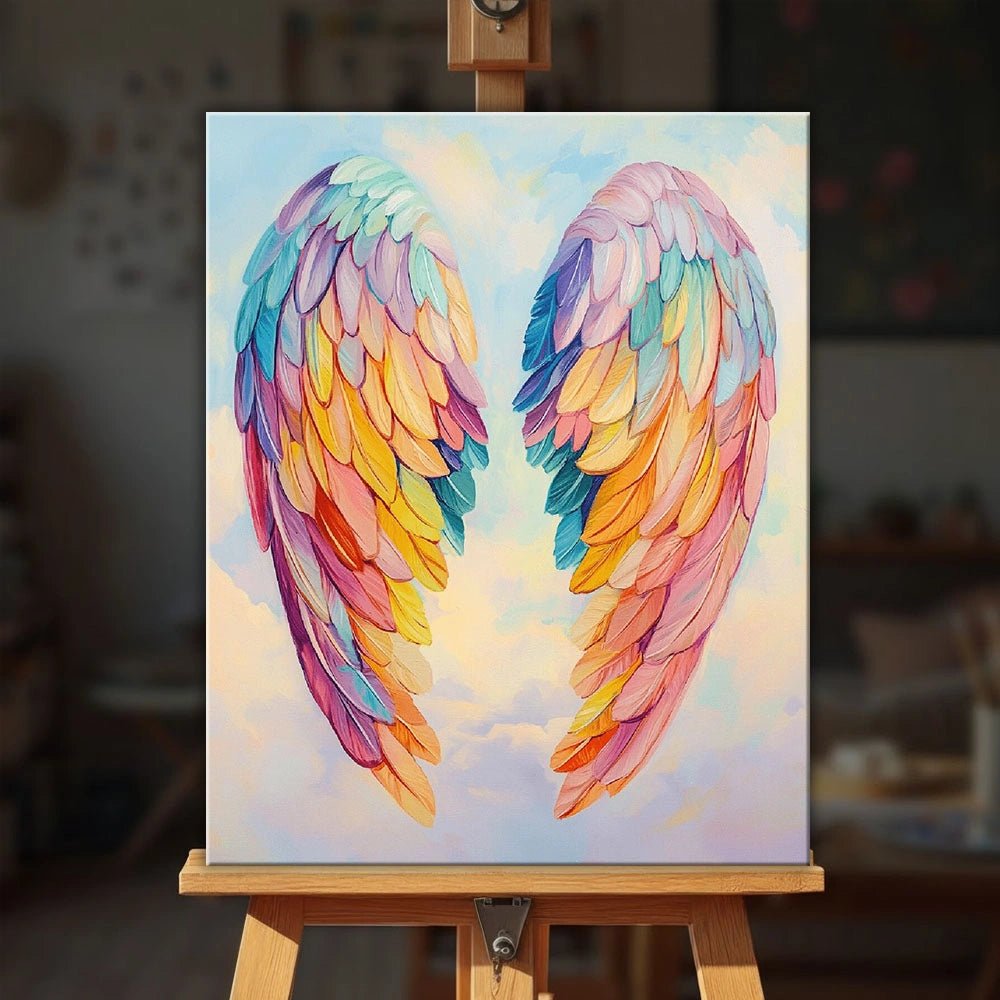 Colorful angel wings paint by numbers kit