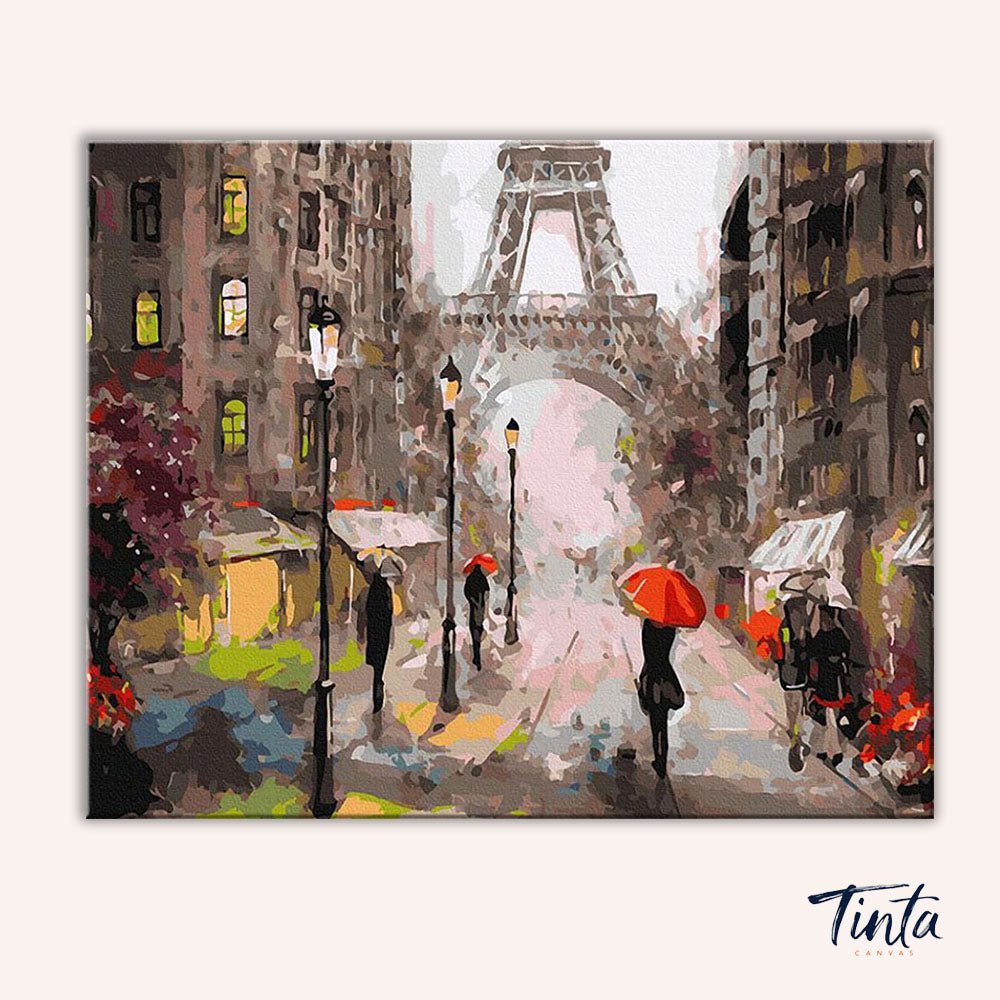 Romance of the Paris Rain paint by numbers kit