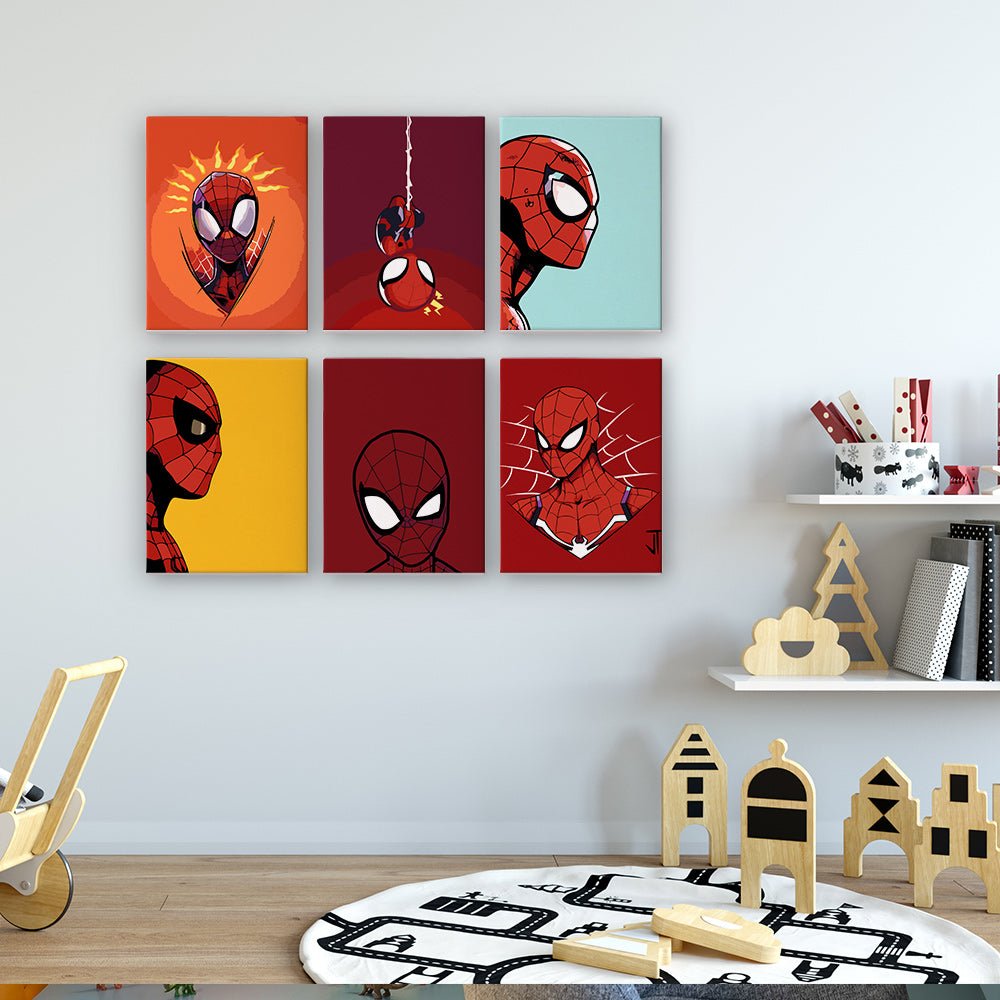 Spider Hero Minis - Mini Paint by Numbers Kit (6 Pieces) paint by numbers kit