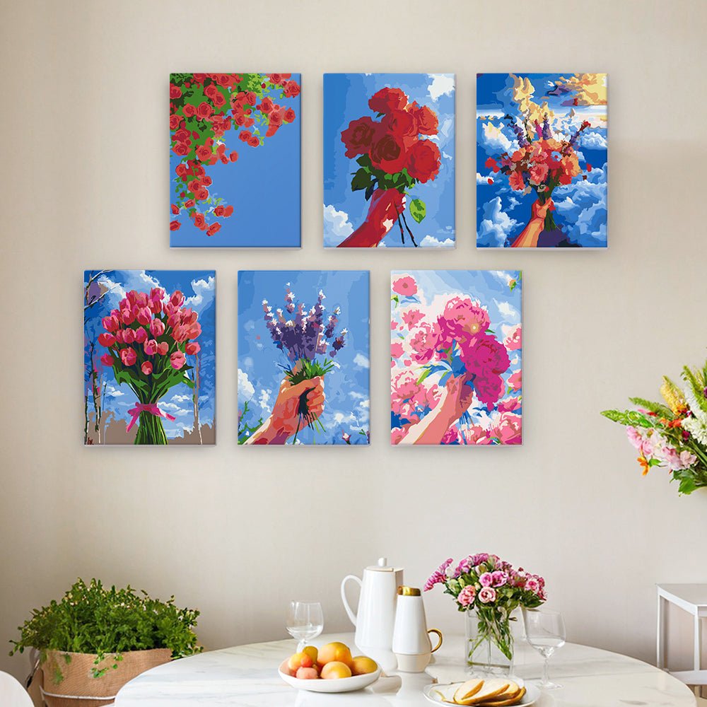 Held in Bloom - Mini Paint by Numbers Kit (6 Pieces) paint by numbers kit