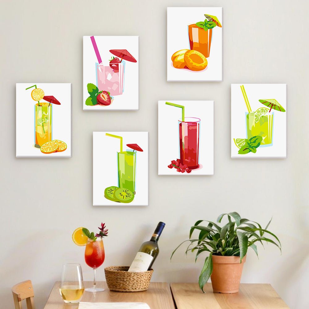 Fresh Juice - Mini Paint by Numbers Kit (6 Pieces) paint by numbers kit