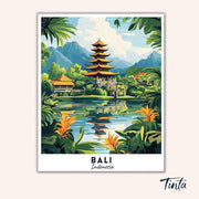 Bali - Travel Poster paint by numbers kit