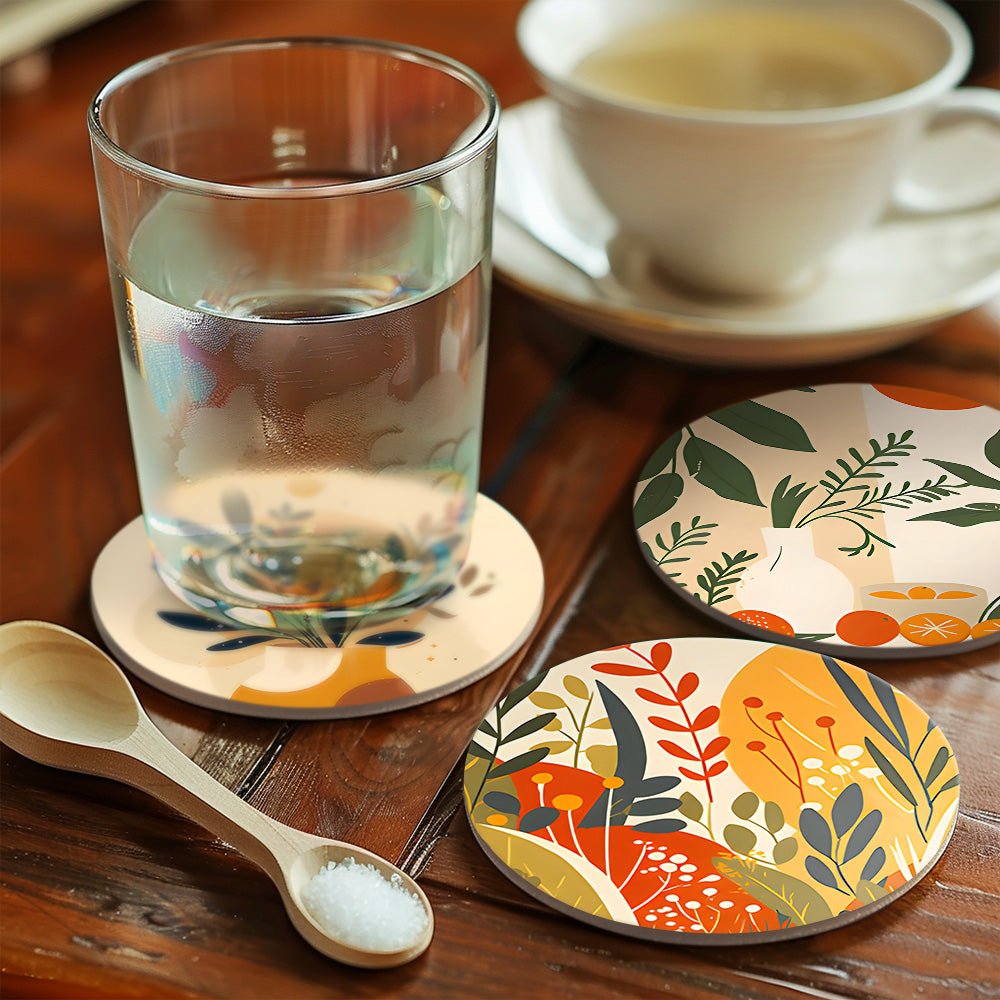 Modern Botanical Art - Coasters Paint by Numbers Kit (6 Pieces) paint by numbers kit