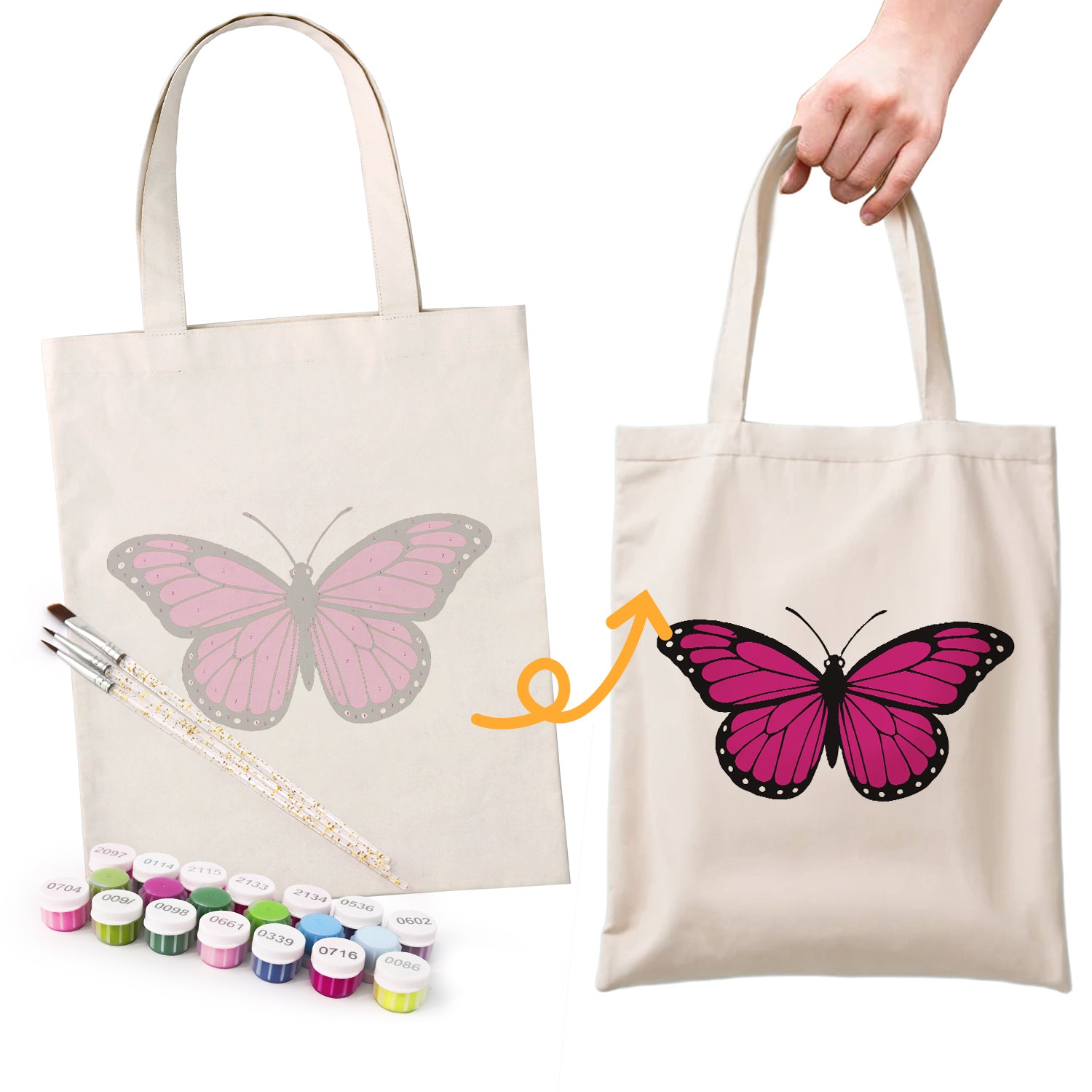 Blush Butterfly Carry Bag paint by numbers kit