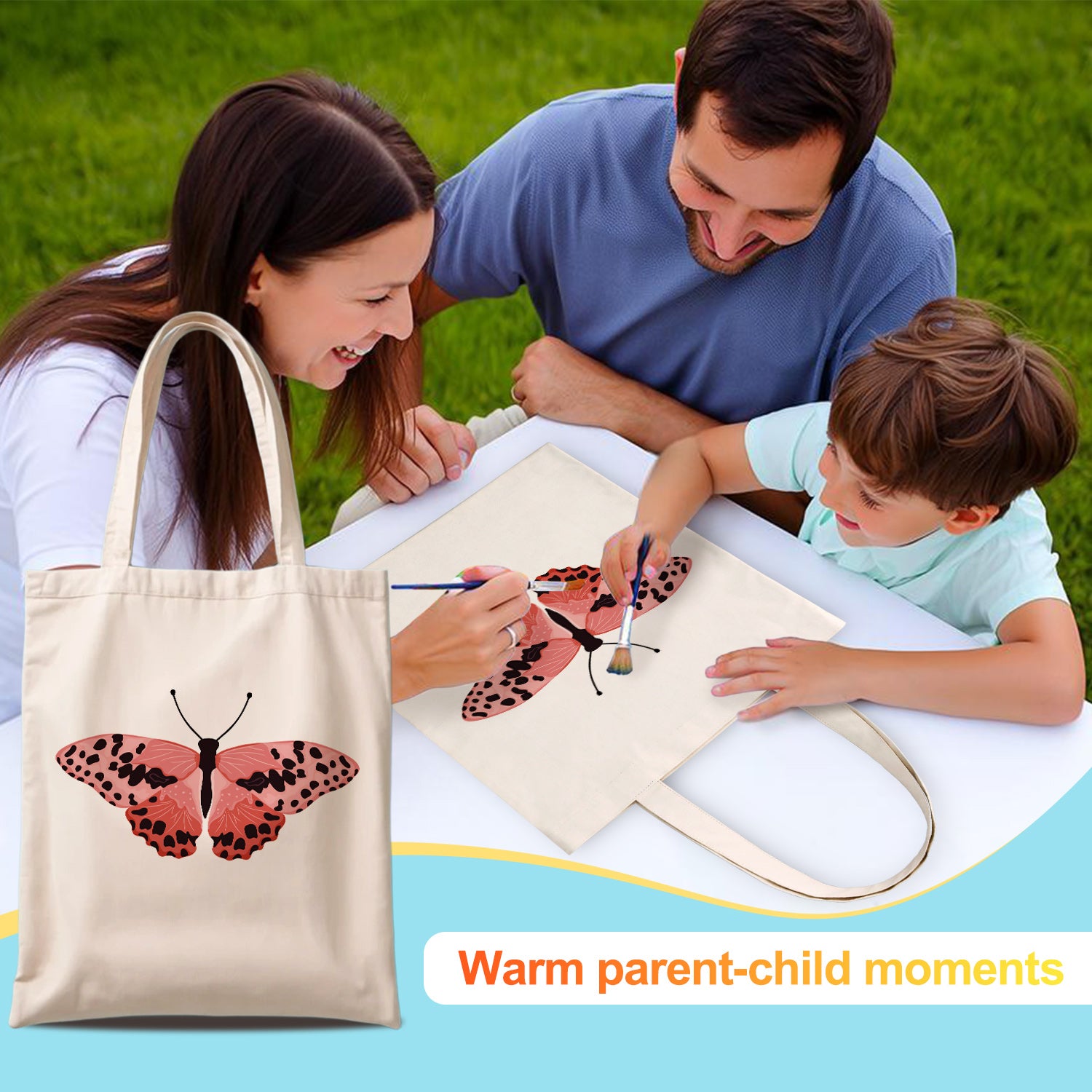Coral Butterfly Carry Bag paint by numbers kit