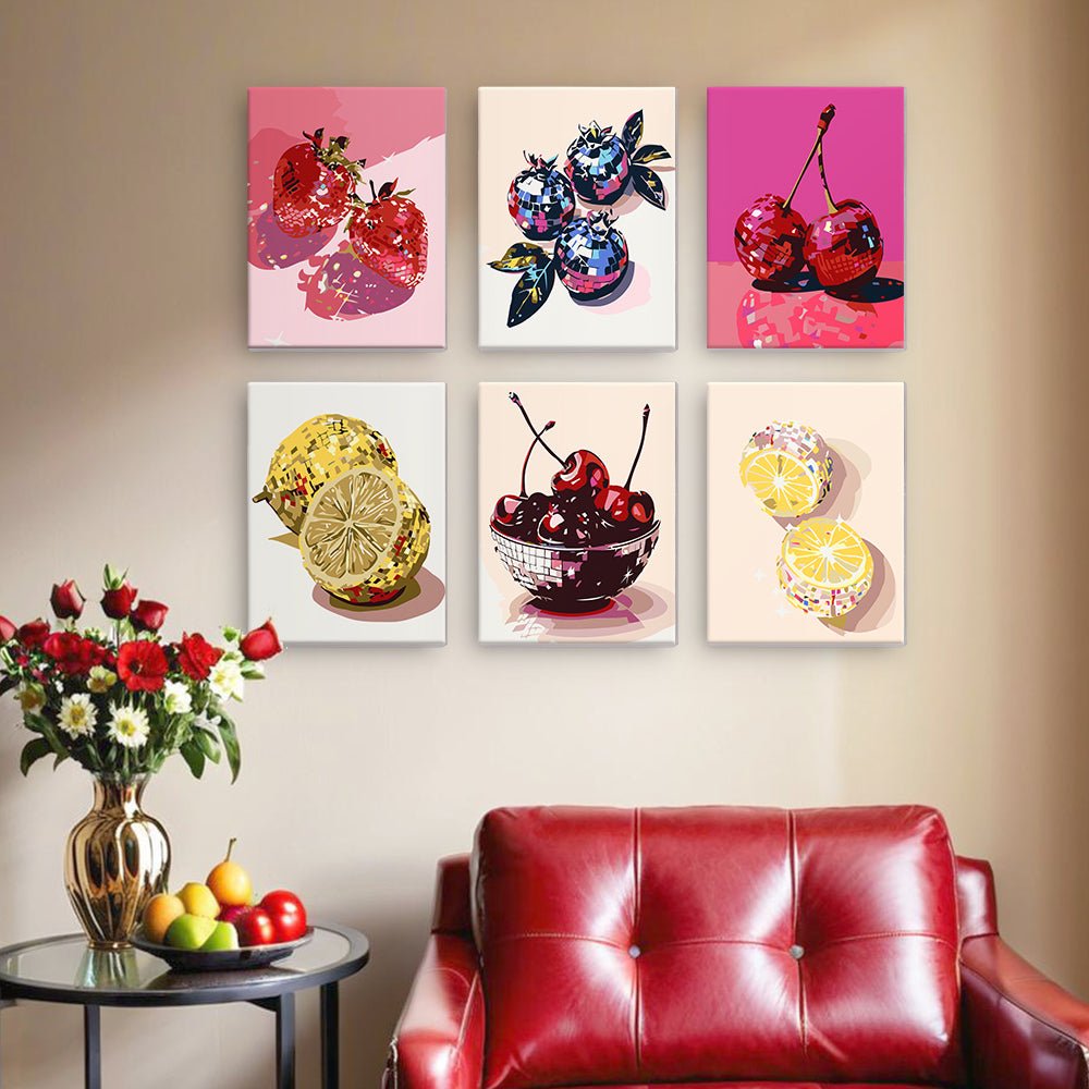 Berry & Citrus Luxe - Mini Paint by Numbers Kit (6 Pieces) paint by numbers kit