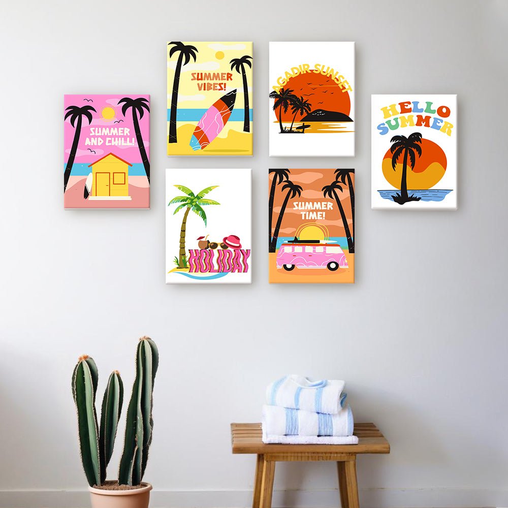 Endless Summer Escape - Mini Paint by Numbers Kit (6 Pieces) paint by numbers kit