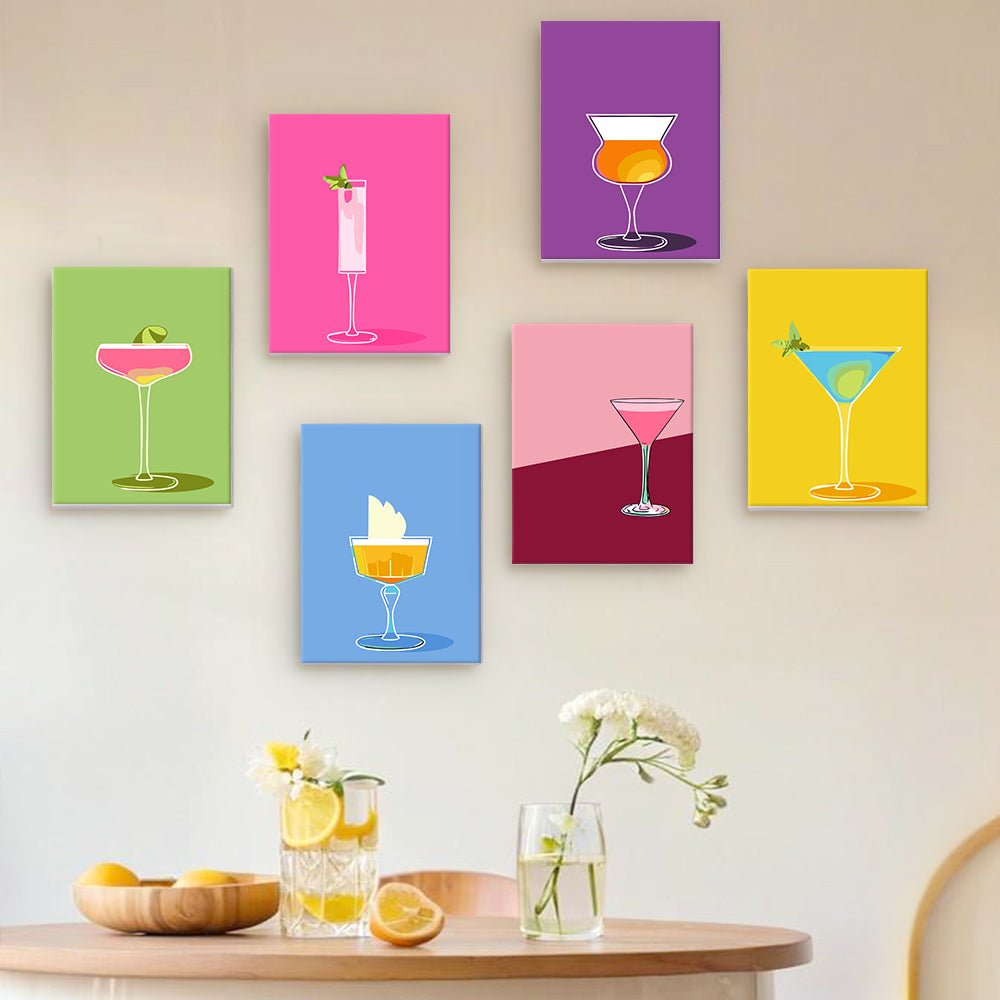 Velvet Cocktail Evenings - Mini Paint by Numbers Kit (6 Pieces) paint by numbers kit