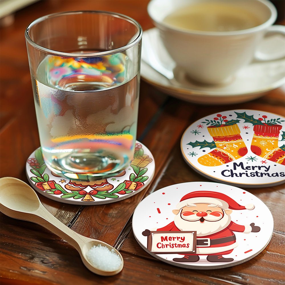 Christmas Holiday Joy - Coasters Paint by Numbers Kit (6 Pieces) paint by numbers kit