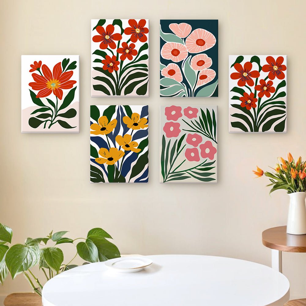 Golden Garden Reverie - Mini Paint by Numbers Kit (6 Piece paint by numbers kit