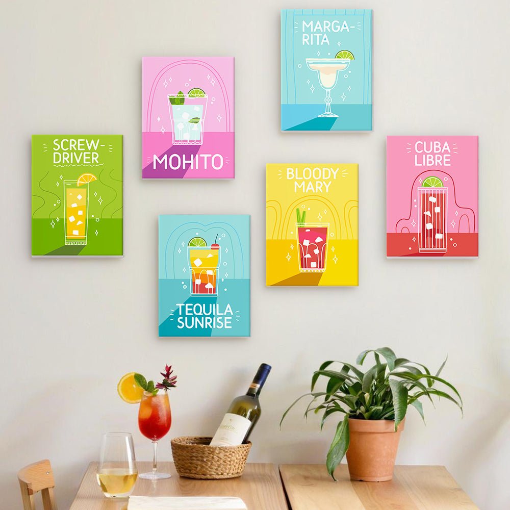 Cocktail Classics - Mini Paint by Numbers Kit (6 Pieces) paint by numbers kit