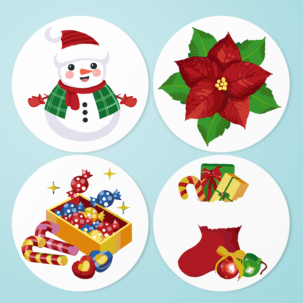 Festive Keepsakes (4 Pieces) paint by numbers kit