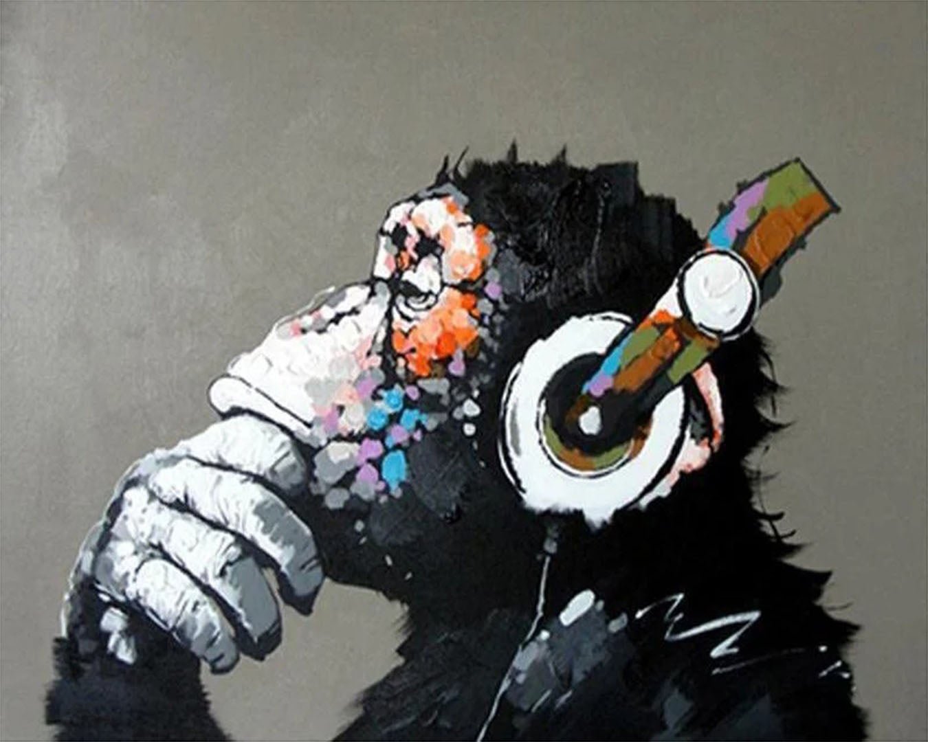 Abstract Monkey paint by numbers kit