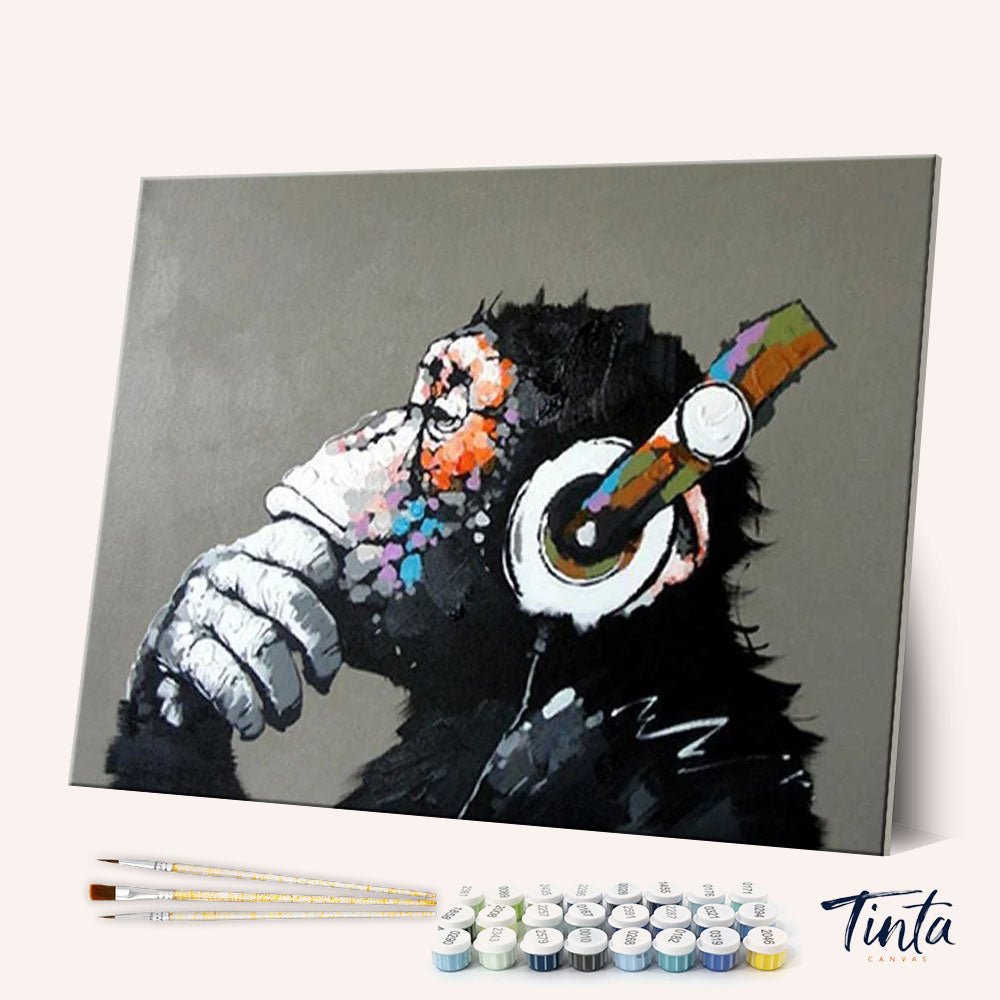 Abstract Monkey paint by numbers kit
