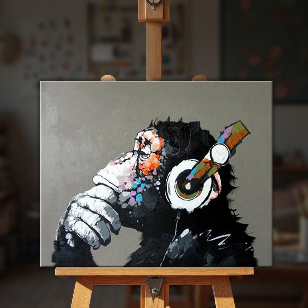 Abstract Monkey paint by numbers kit
