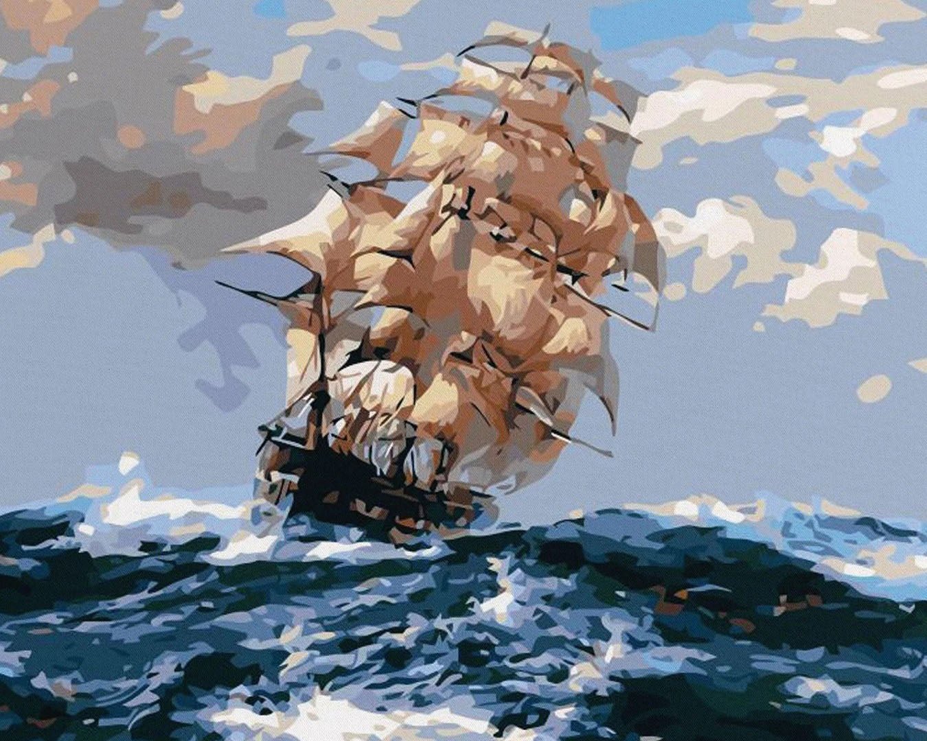 Abstract Sailing Ship paint by numbers kit