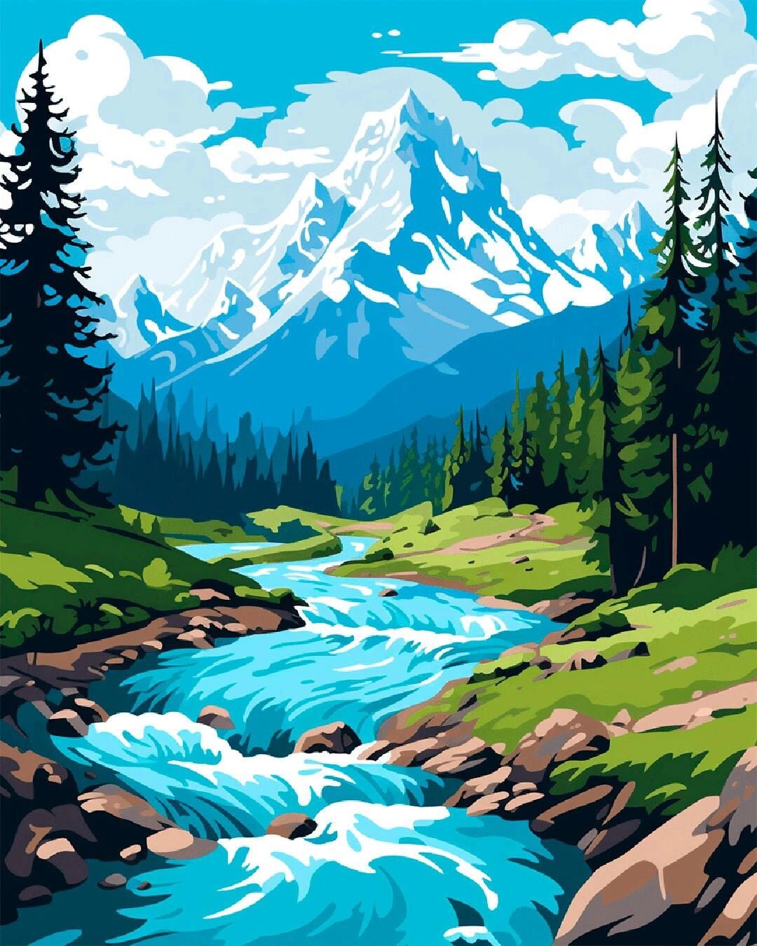 Mountain Drift paint by numbers kit