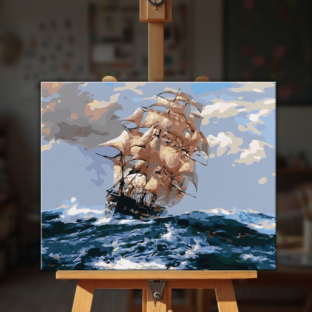 Abstract Sailing Ship paint by numbers kit