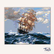 Abstract Sailing Ship paint by numbers kit