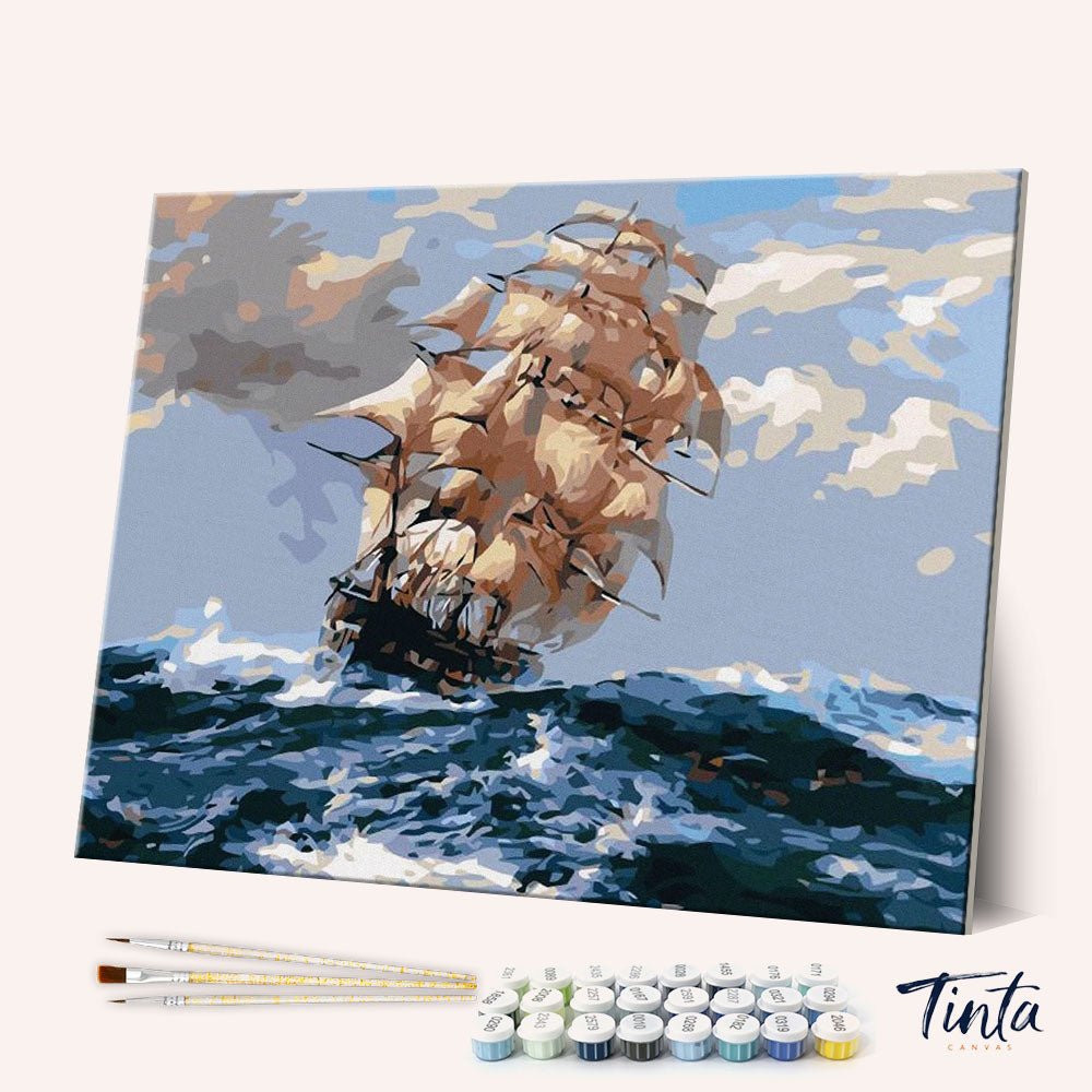 Abstract Sailing Ship paint by numbers kit
