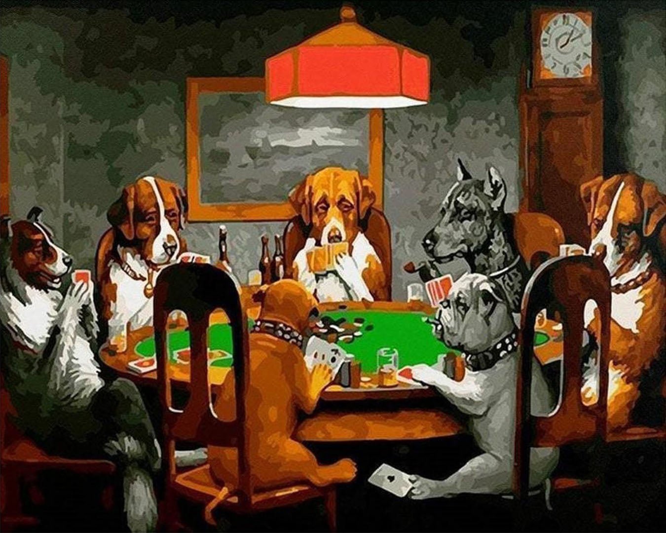A Friend in Need - Dogs playing Poker paint by numbers kit