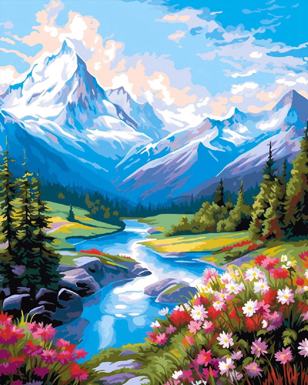 Alpine River Splendor paint by numbers kit