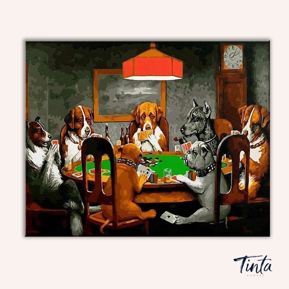 A Friend in Need - Dogs playing Poker paint by numbers kit