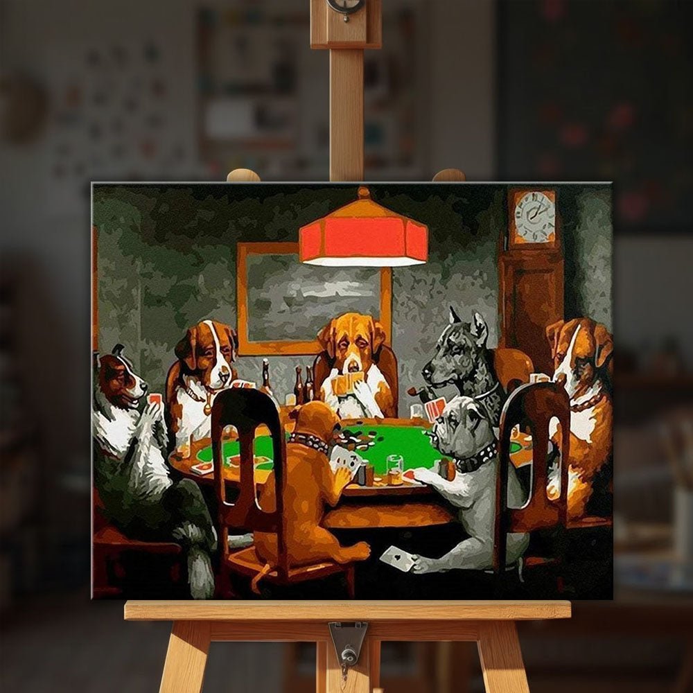 A Friend in Need - Dogs playing Poker paint by numbers kit