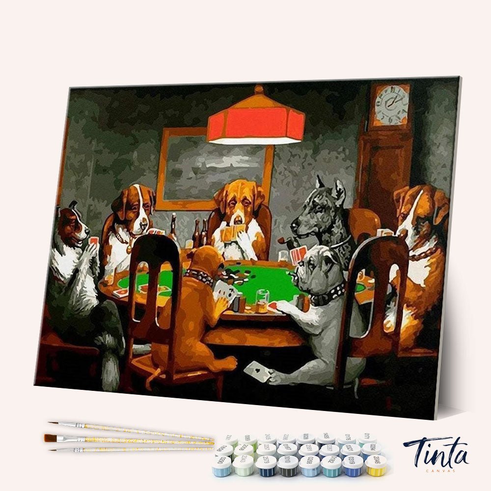 A Friend in Need - Dogs playing Poker paint by numbers kit