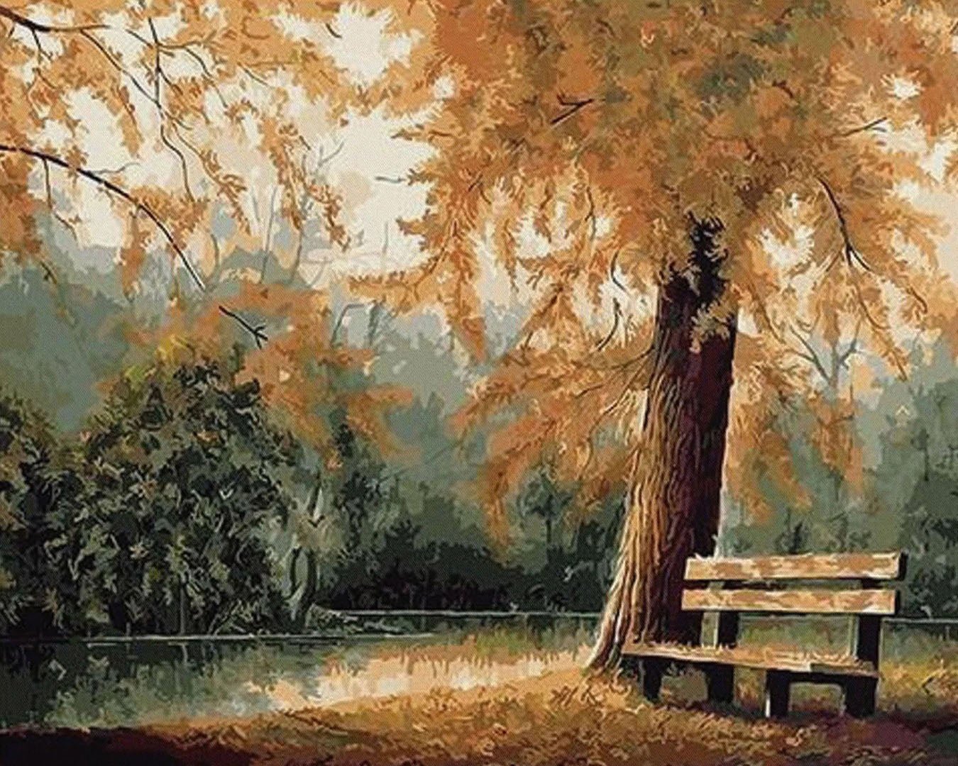 Autumn Park paint by numbers kit