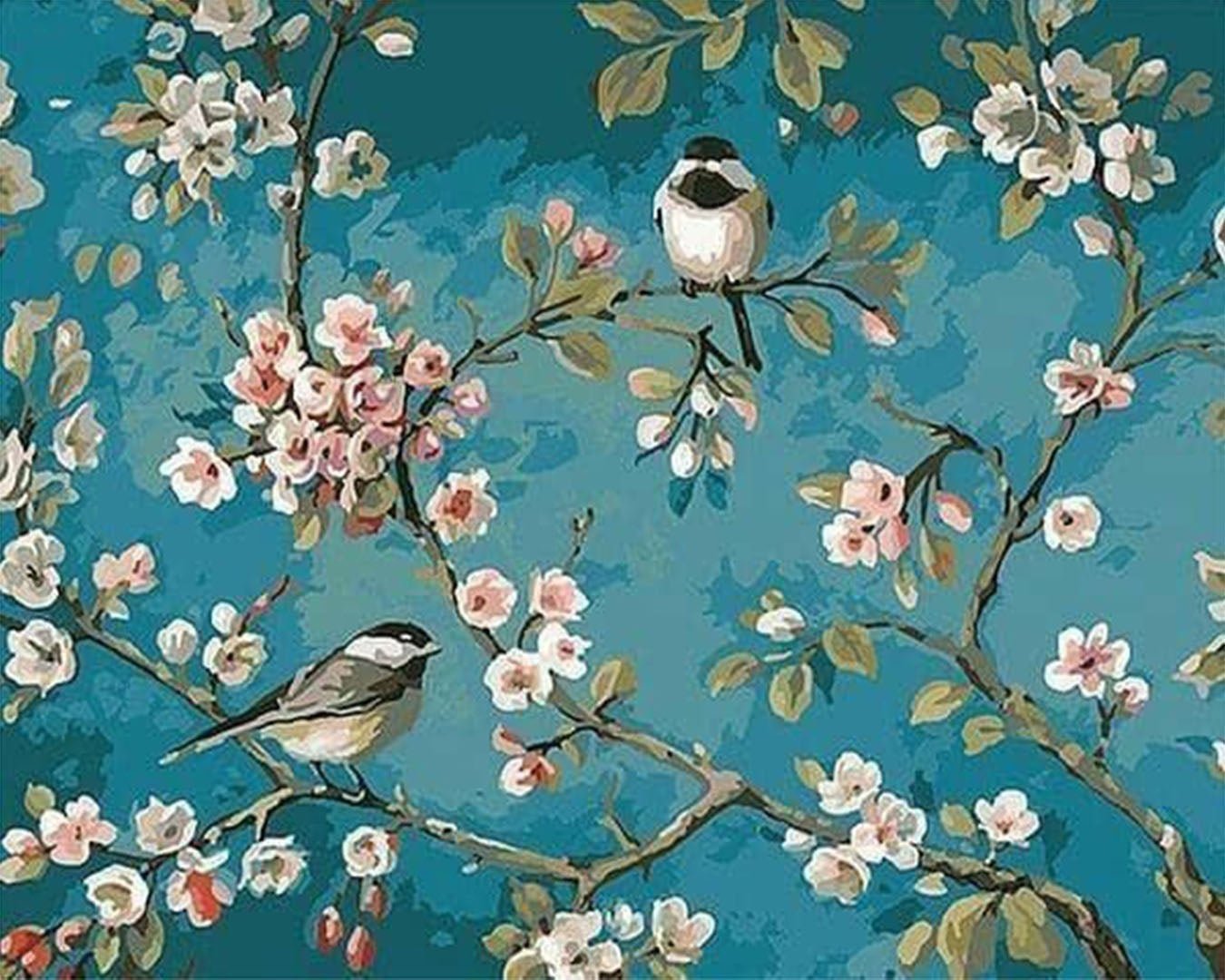 Birds on Branches paint by numbers kit