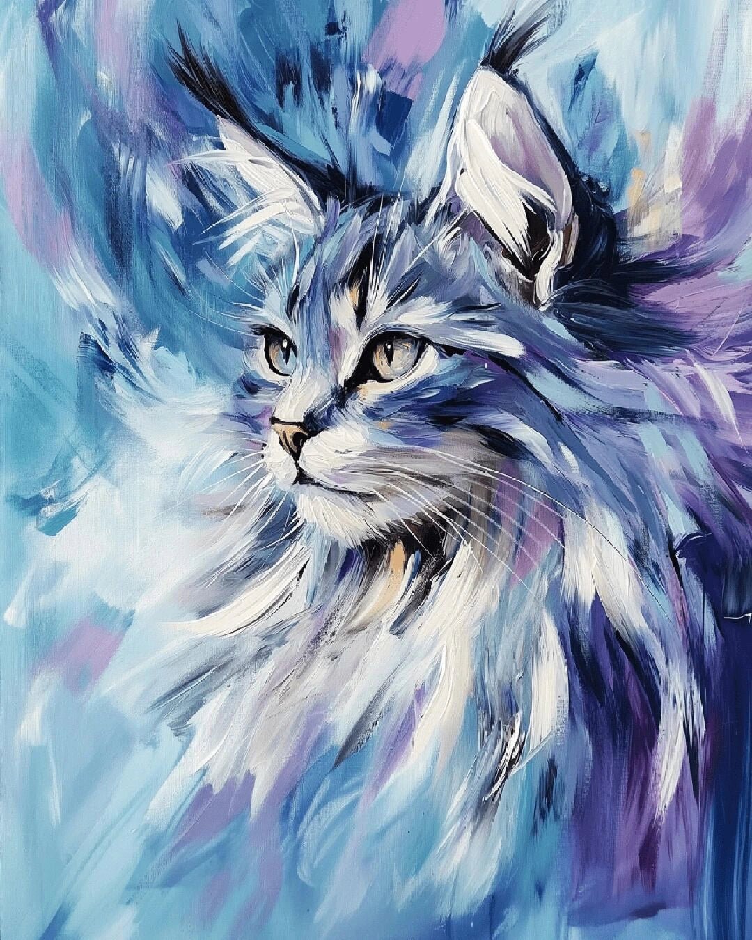 Abstract Maine Coon paint by numbers kit