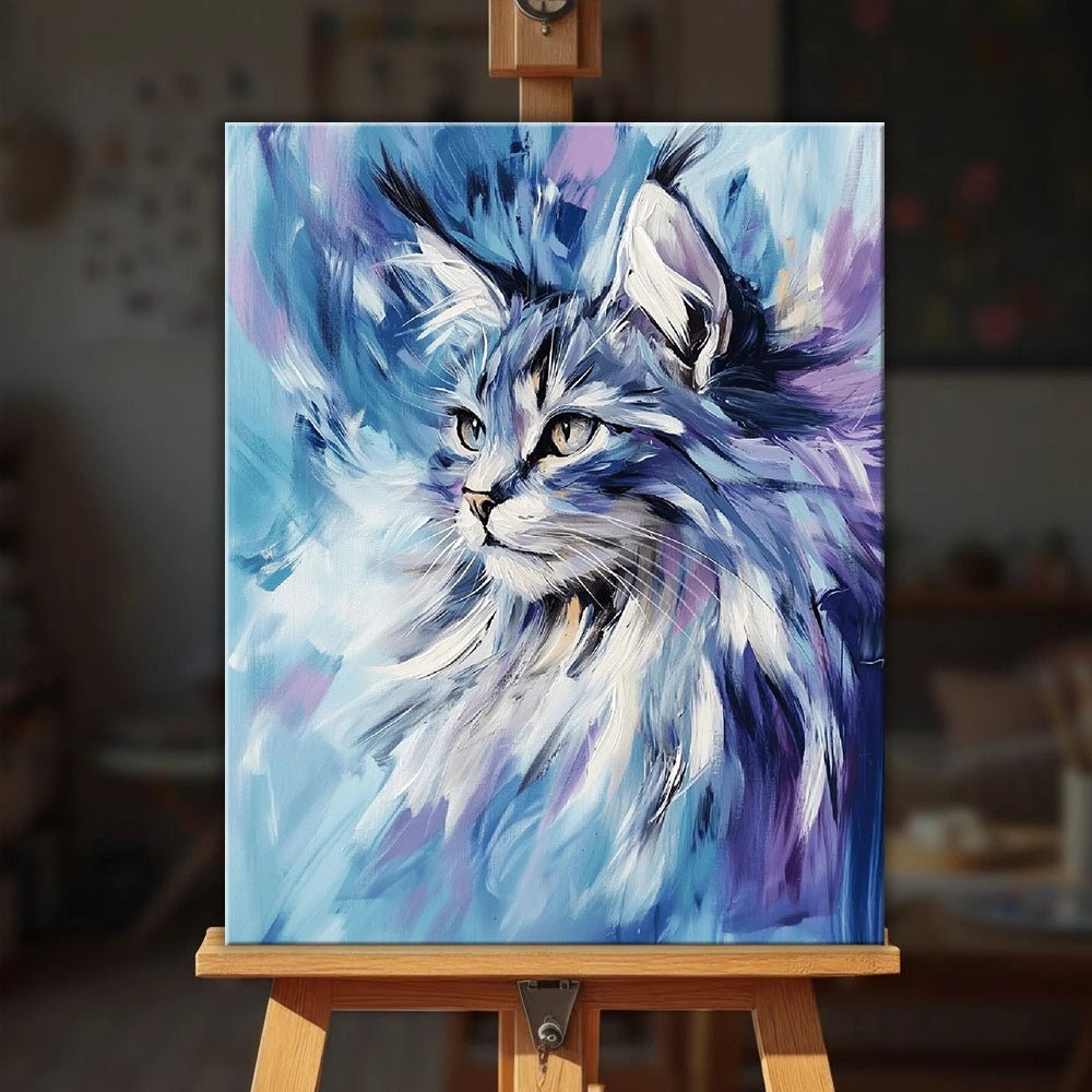 Abstract Maine Coon paint by numbers kit
